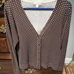 Charter Club extra large brown and tan cotton sweater